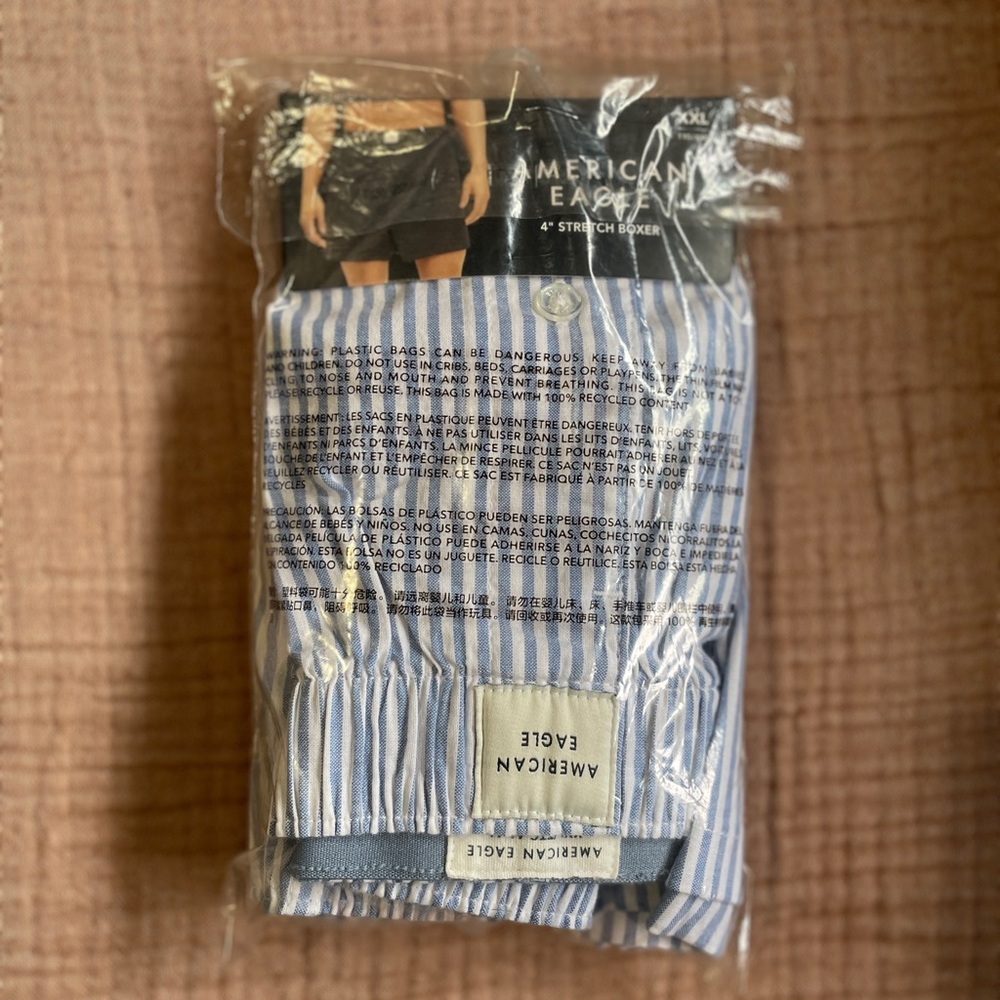 American Eagle XL Blue Striped Boxers (Men’s)